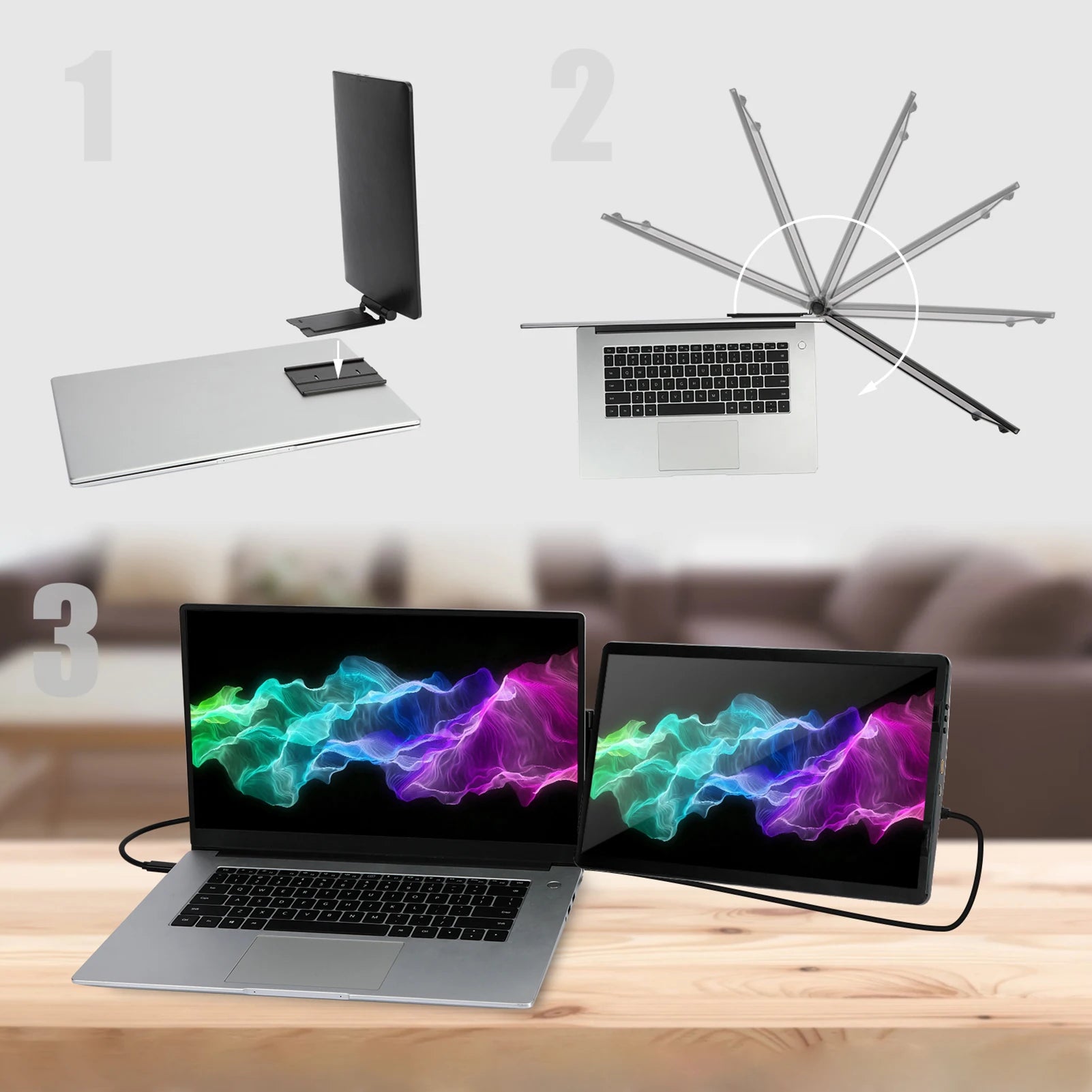 14 6 Inch LCD Laptop Monitor Foldable Screen For Conference Office Type C Computer Phone Switch PS4/5 Gaming Monitor Panel