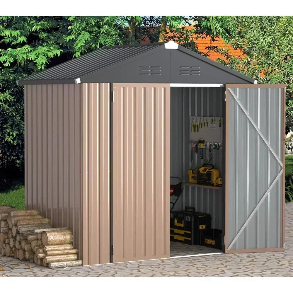 6 X 4FT Outdoor Storage Shed, Lockable Bike Shed, Garden Shed, and Tool Shed