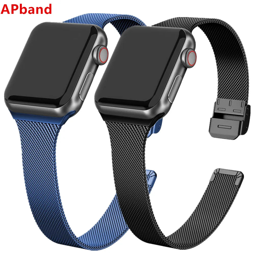 Strap For Apple Watch band 45mm/41mm 44mm 40mm 49mm Stainless steel correa bracelet belt iwatch series 5 4 3 SE 6 7 8 ultra