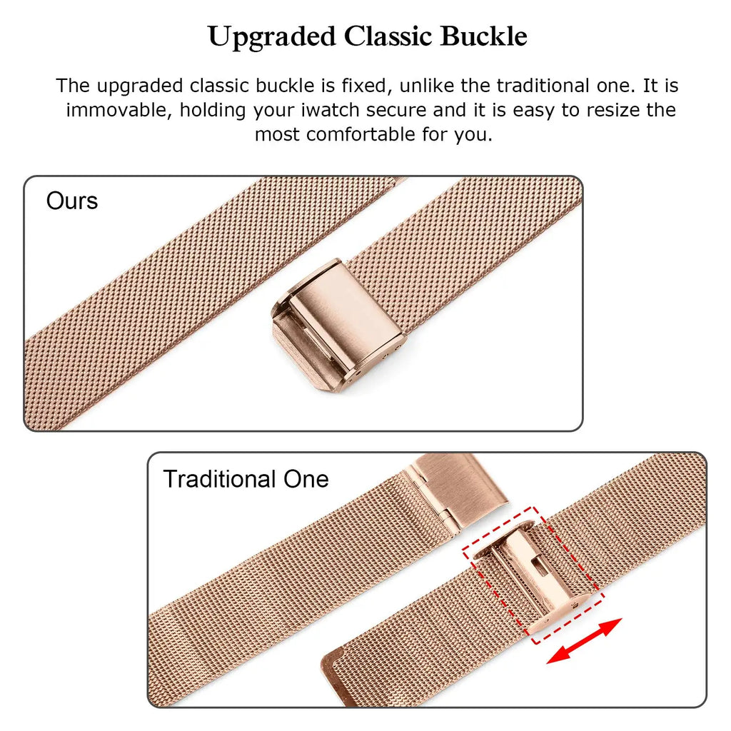 milanese strap For Apple Watch band 44mm 40mm 41mm 45mm 38mm 49mm 42 Slim Stainless steel bracelet iwatch serie ultra 6 se 3 7 8