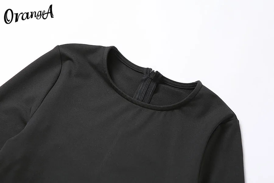 Weird Puss Fitness Skinny Jumpsuit Women O-Neck Full Sleeve Elastic Hight Zipper Sportswear Casual Rompers Streetwear Outfits