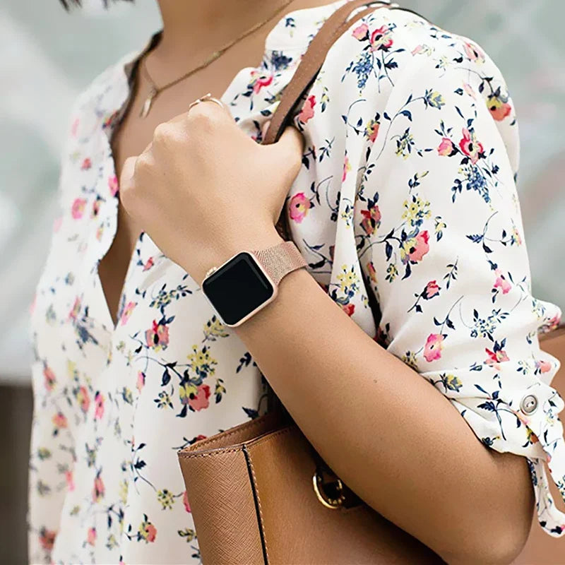 milanese strap For Apple Watch band 44mm 40mm 41mm 45mm 38mm 49mm 42 Slim Stainless steel bracelet iwatch serie ultra 6 se 3 7 8