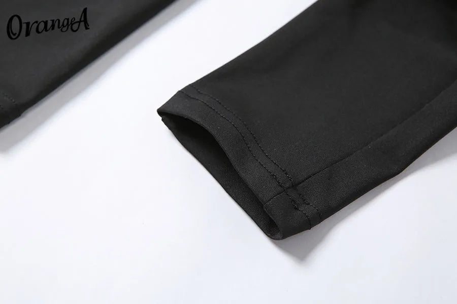 Weird Puss Fitness Skinny Jumpsuit Women O-Neck Full Sleeve Elastic Hight Zipper Sportswear Casual Rompers Streetwear Outfits