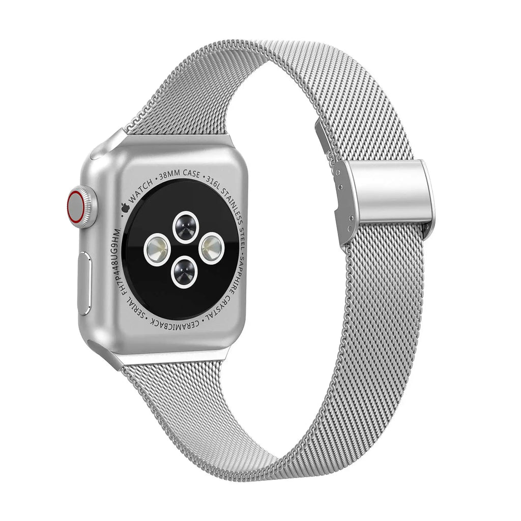 milanese strap For Apple Watch band 44mm 40mm 41mm 45mm 38mm 49mm 42 Slim Stainless steel bracelet iwatch serie ultra 6 se 3 7 8