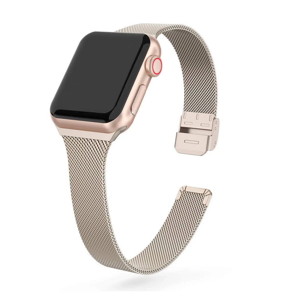 milanese strap For Apple Watch band 44mm 40mm 41mm 45mm 38mm 49mm 42 Slim Stainless steel bracelet iwatch serie ultra 6 se 3 7 8