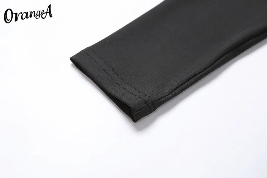 Weird Puss Fitness Skinny Jumpsuit Women O-Neck Full Sleeve Elastic Hight Zipper Sportswear Casual Rompers Streetwear Outfits