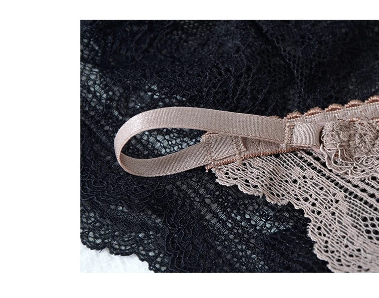 Floral Embroidered Lace Sexy Thong Transparent Underwear Low Waist Temptation Hollow Out Panties String Seamless Briefs