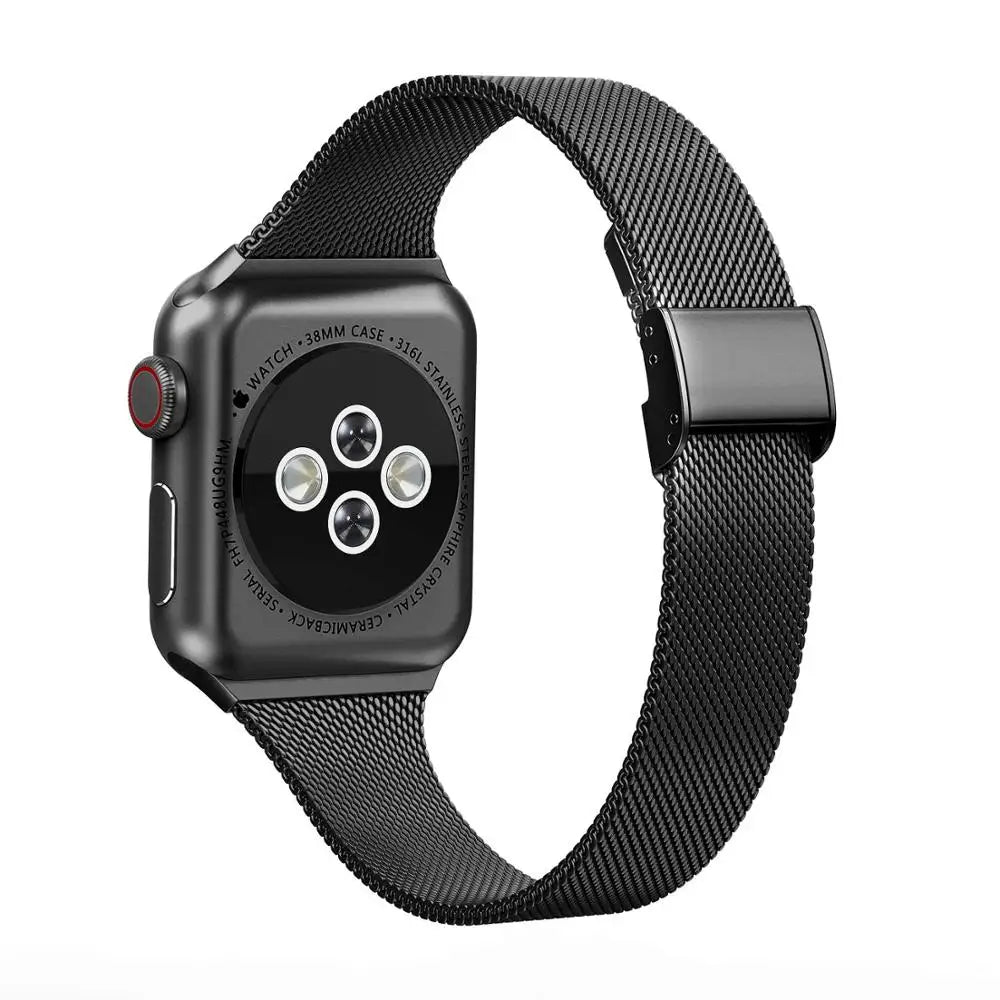 milanese strap For Apple Watch band 44mm 40mm 41mm 45mm 38mm 49mm 42 Slim Stainless steel bracelet iwatch serie ultra 6 se 3 7 8