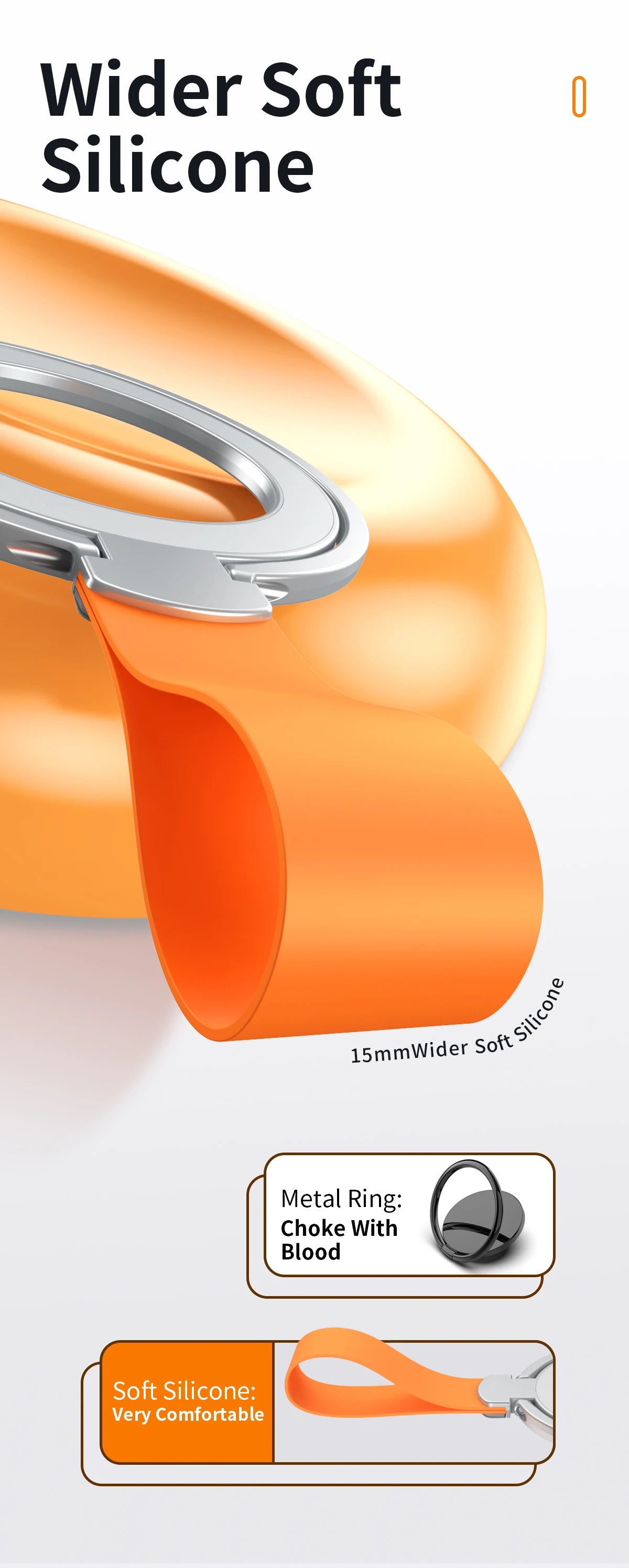 MagSafe Magnetic Ring Phone Holder with Silicone Cord Rotating Kickstand for Iphone15 14 13 12 Series Desktop AlloyBuckle Stand
