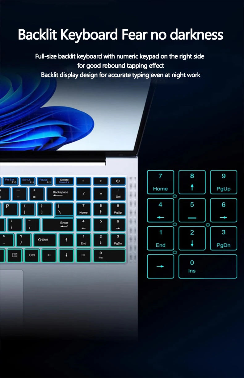 Laptop 16 Inch Intel Core I9-11900H 32 GB DDR4 2TB SSD Fingerprint Unlock 8 Cores 16 Threads 4.9 GHz Wifi6 HD Camera Computer