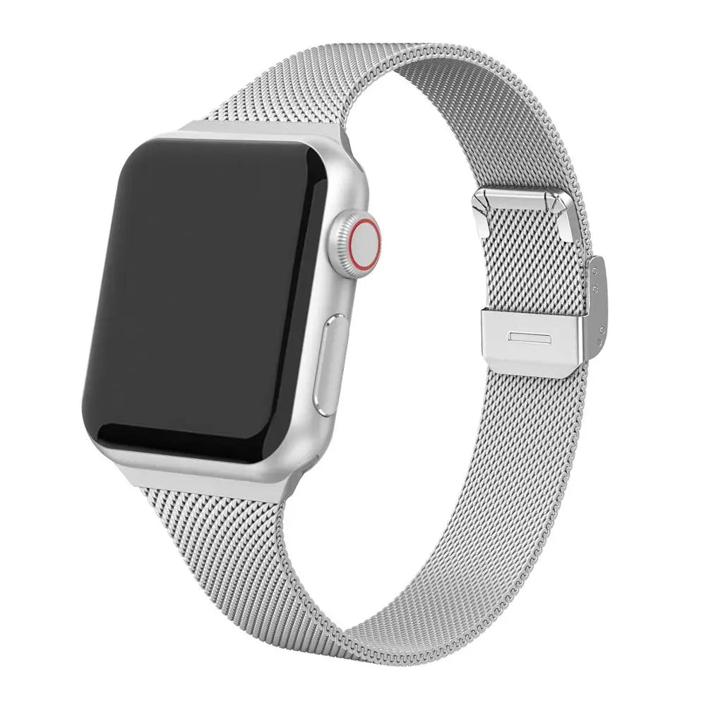 milanese strap For Apple Watch band 44mm 40mm 41mm 45mm 38mm 49mm 42 Slim Stainless steel bracelet iwatch serie ultra 6 se 3 7 8