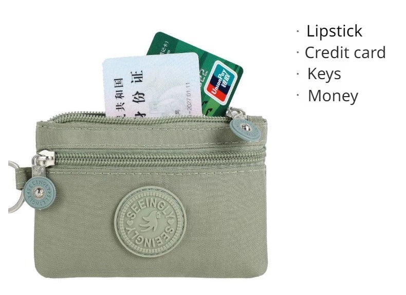 Fashion Small Canvas Coin Purses for Kids with Card Holder and Earphone Pocket Students Bus ID Credit Card Holder Storage Bags