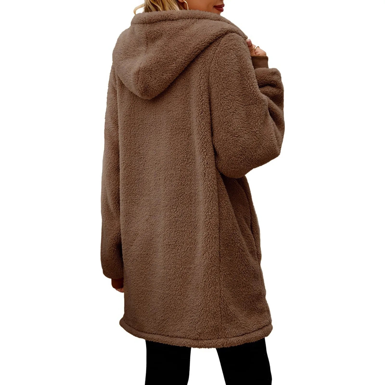 Women Causal Winter Overcoat Female Plus Sizes Hooded Pocket Cap Coat Outerwear Zipper Elegant Jacket Casco Feminino