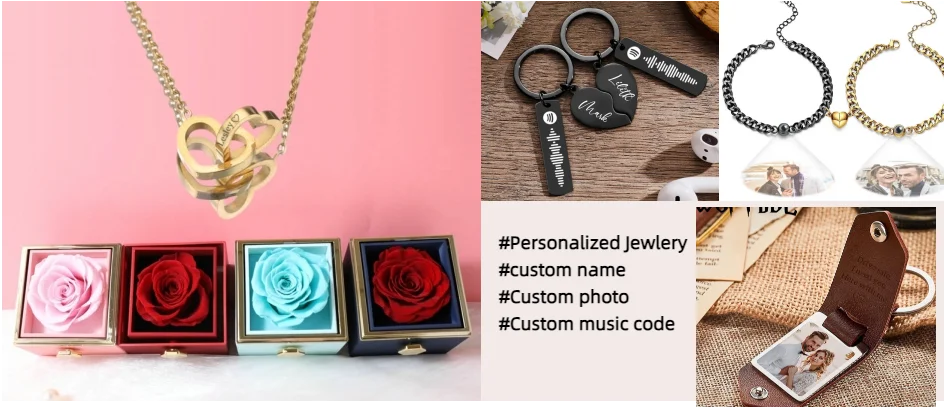 Leather Keychain Photo UV Color Printing Custom KeyChain Personalized Text Engraved Calendar Date Customized Jewelry Stainless