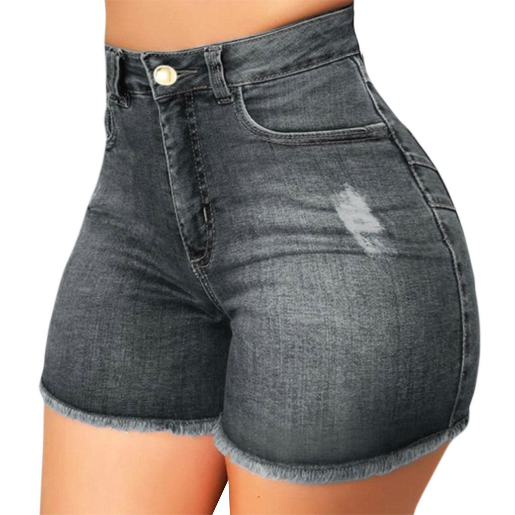 New In Summer Womens Jeans Shorts Jeans Short Length High Waisted Broken Denim Shorts Ripped Jeans High Waisted Hotpant Shorts