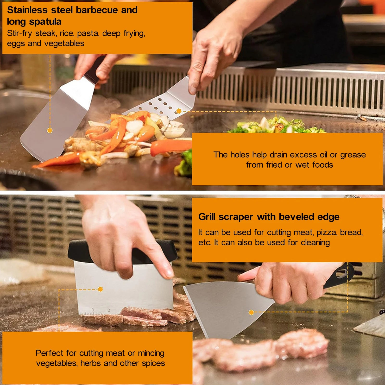 Stainless steel barbecue tool set of 16 outdoor BBQ iron plate barbecue shovel barbecue set