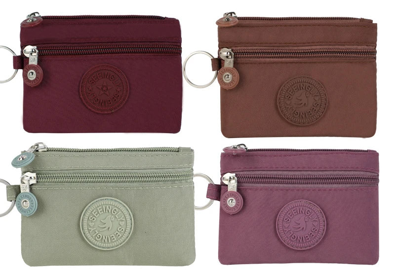 Fashion Small Canvas Coin Purses for Kids with Card Holder and Earphone Pocket Students Bus ID Credit Card Holder Storage Bags