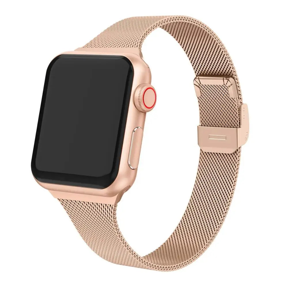 milanese strap For Apple Watch band 44mm 40mm 41mm 45mm 38mm 49mm 42 Slim Stainless steel bracelet iwatch serie ultra 6 se 3 7 8