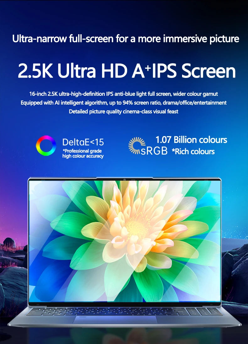 Laptop 16 Inch Intel Core I9-11900H 32 GB DDR4 2TB SSD Fingerprint Unlock 8 Cores 16 Threads 4.9 GHz Wifi6 HD Camera Computer
