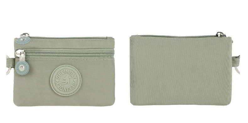 Fashion Small Canvas Coin Purses for Kids with Card Holder and Earphone Pocket Students Bus ID Credit Card Holder Storage Bags