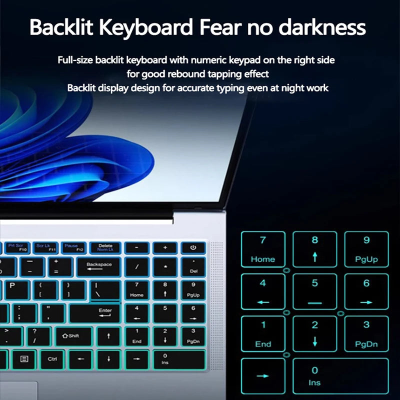 Laptop 16 Inch Intel Core I9-11900H 32 GB DDR4 2TB SSD Fingerprint Unlock 8 Cores 16 Threads 4.9 GHz Wifi6 HD Camera Computer