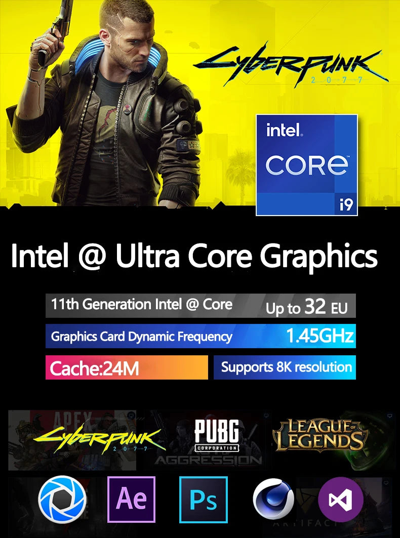 Laptop 16 Inch Intel Core I9-11900H 32 GB DDR4 2TB SSD Fingerprint Unlock 8 Cores 16 Threads 4.9 GHz Wifi6 HD Camera Computer