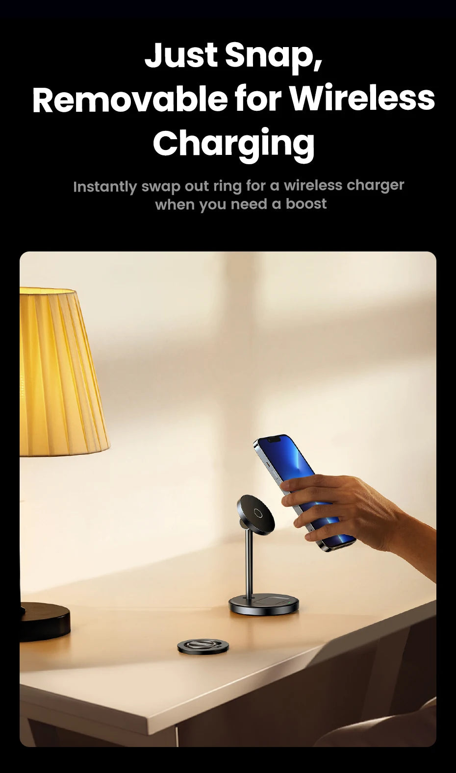 UGREEN Magnetic Phone Ring Holder For Magsafe iPhone 15 14 13 Pro Xiaomi Samsung Huawei Aluminum 360° Rotation MobilePhone Stand