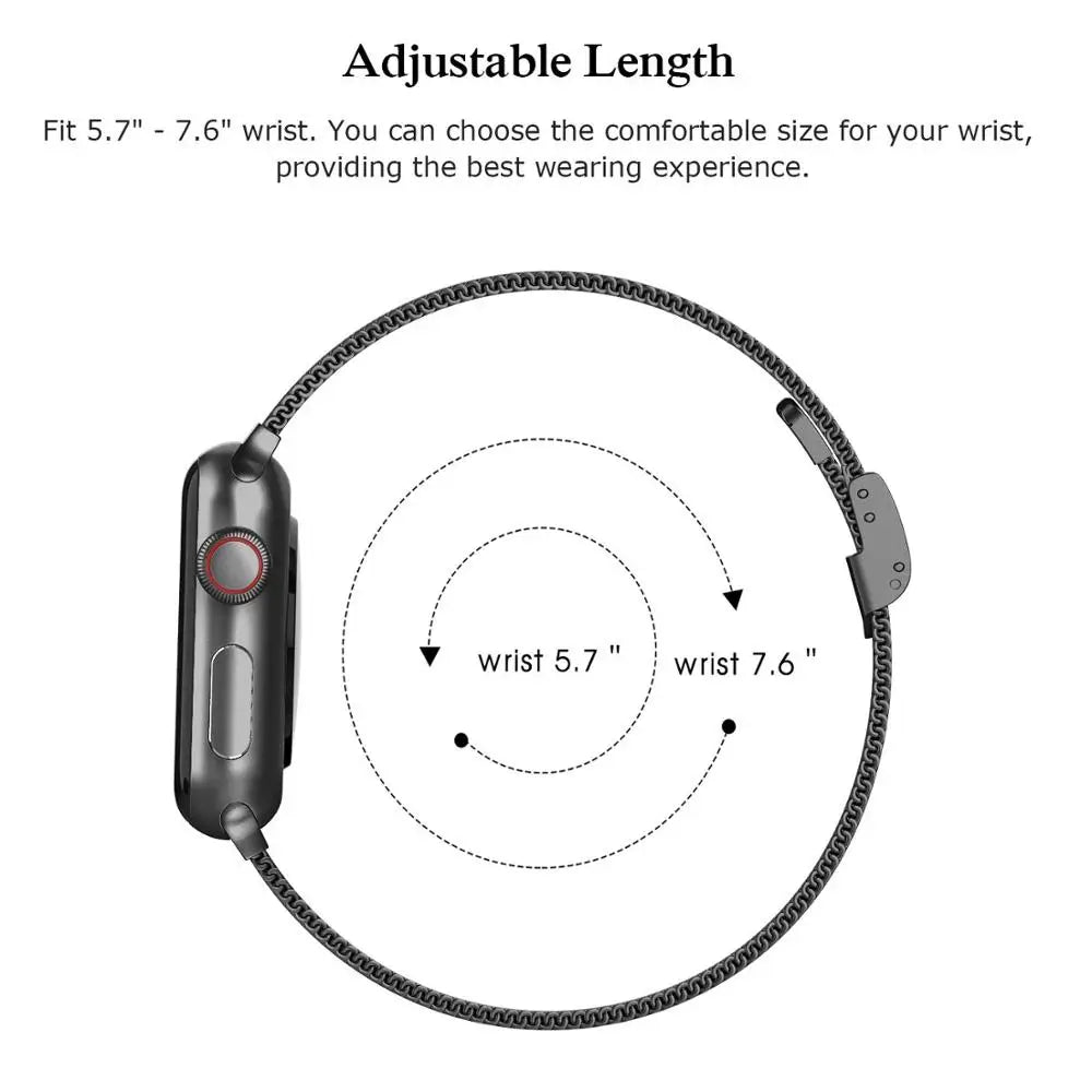 milanese strap For Apple Watch band 44mm 40mm 41mm 45mm 38mm 49mm 42 Slim Stainless steel bracelet iwatch serie ultra 6 se 3 7 8