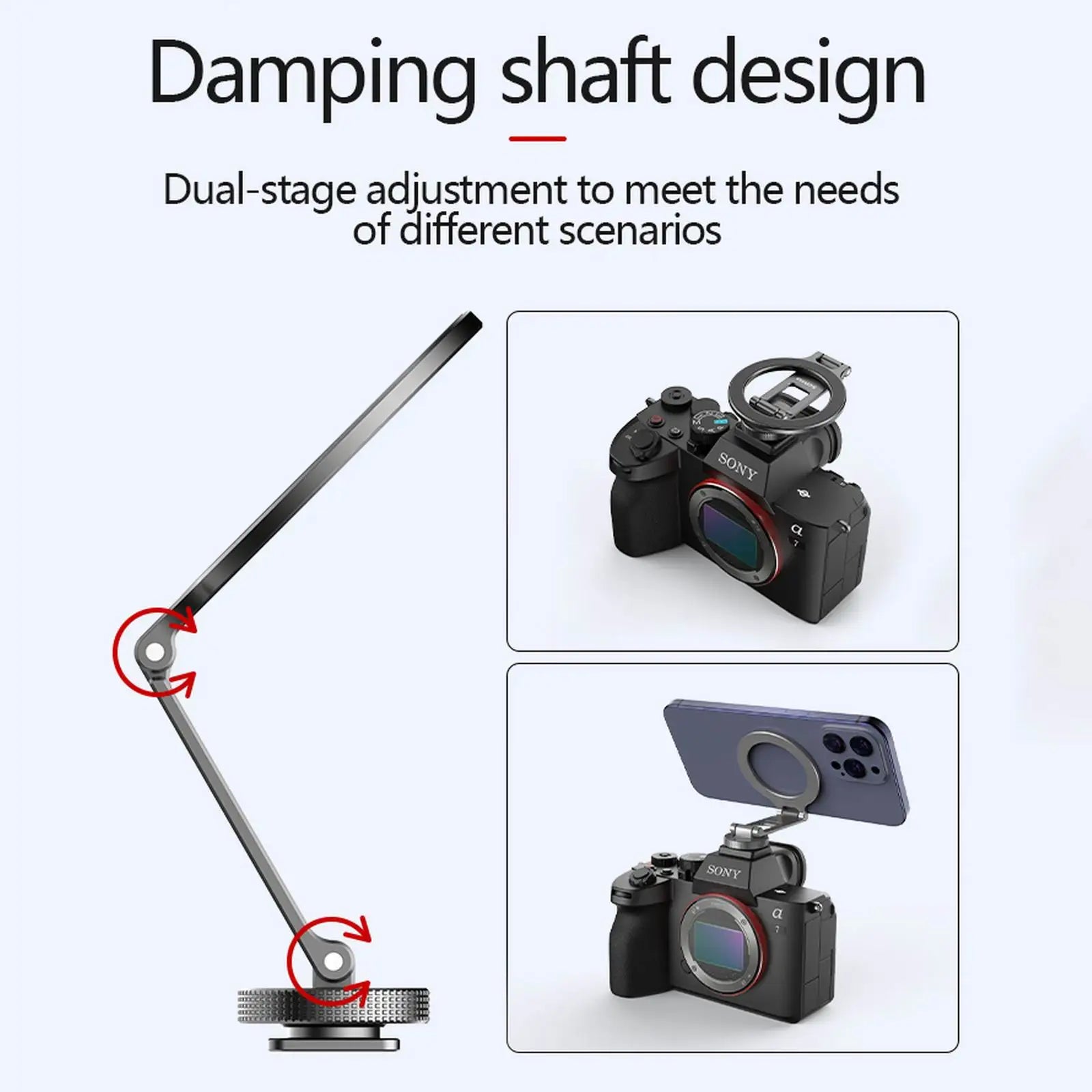 Magnetic Magsafe Phone Holder Mount Folding Cold Shoe Metal Phone Holder Horizontal Vertical Shooting for Camera Monitor Tripod