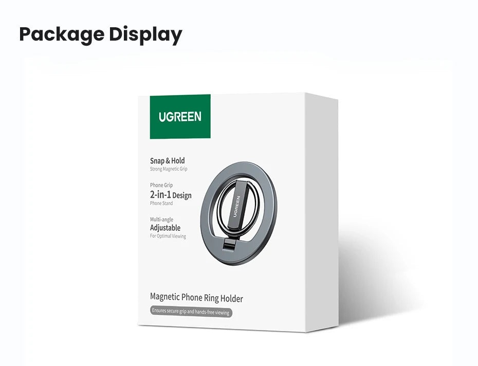UGREEN Magnetic Phone Ring Holder For Magsafe iPhone 15 14 13 Pro Xiaomi Samsung Huawei Aluminum 360° Rotation MobilePhone Stand