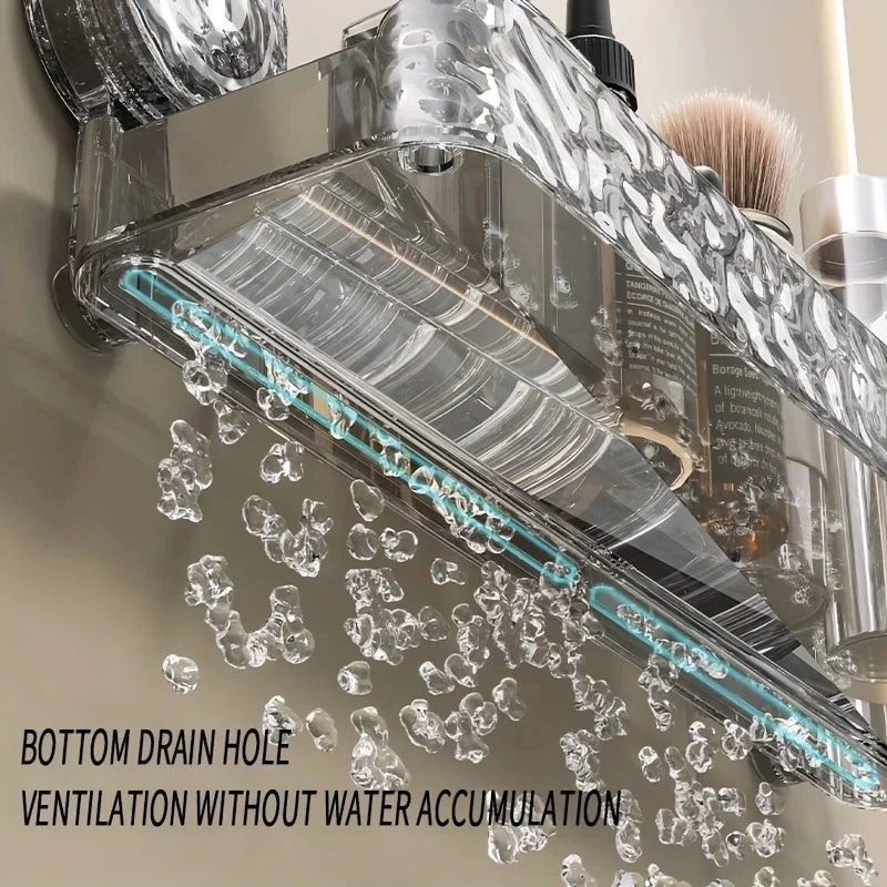 Bathroom Shelf Wall Mount Corner Shower Shelf Suction Cup Shampoo Storage Holder Shower Caddy No Drilling Bathroom Organizer