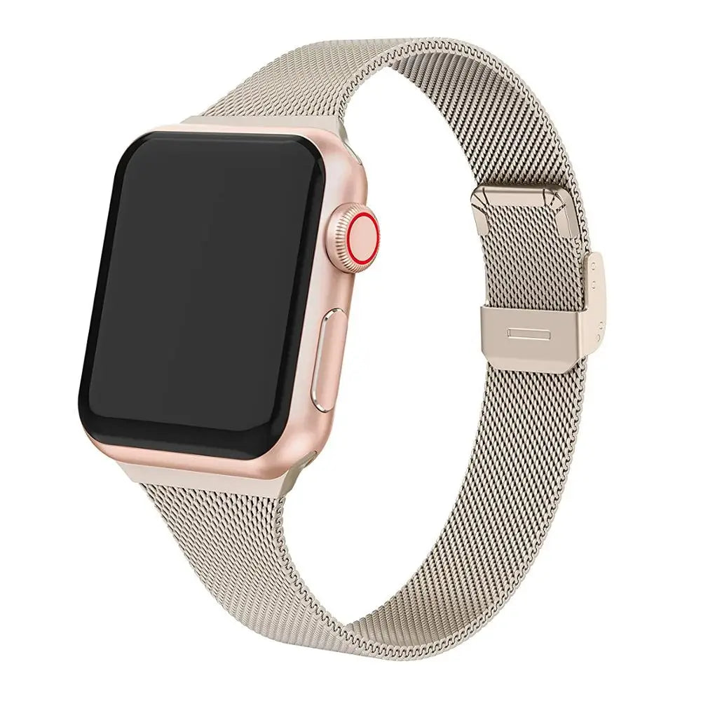 milanese strap For Apple Watch band 44mm 40mm 41mm 45mm 38mm 49mm 42 Slim Stainless steel bracelet iwatch serie ultra 6 se 3 7 8