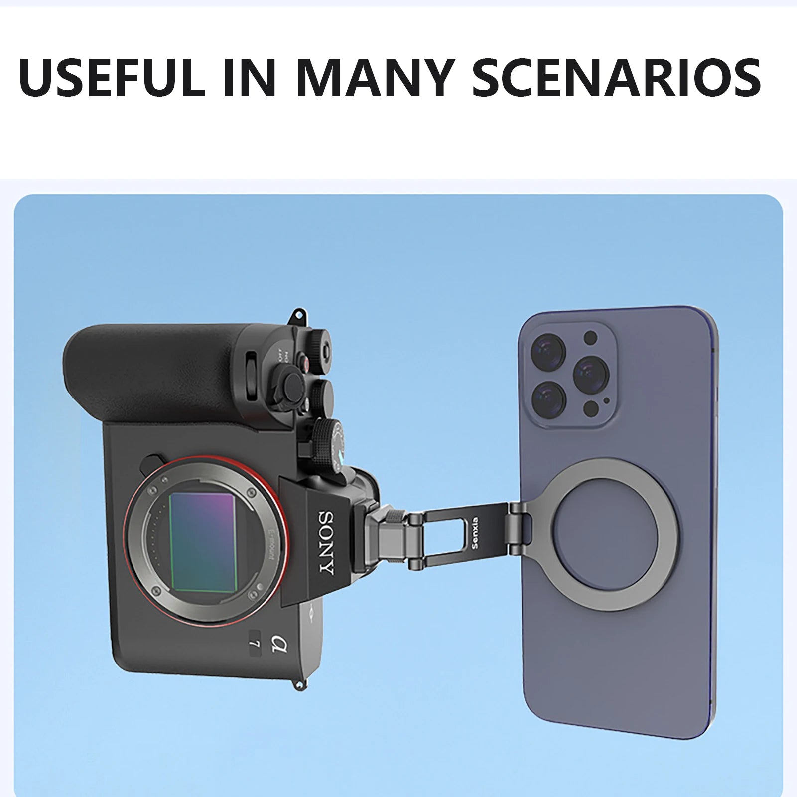 Magnetic Magsafe Phone Holder Mount Folding Cold Shoe Metal Phone Holder Horizontal Vertical Shooting for Camera Monitor Tripod
