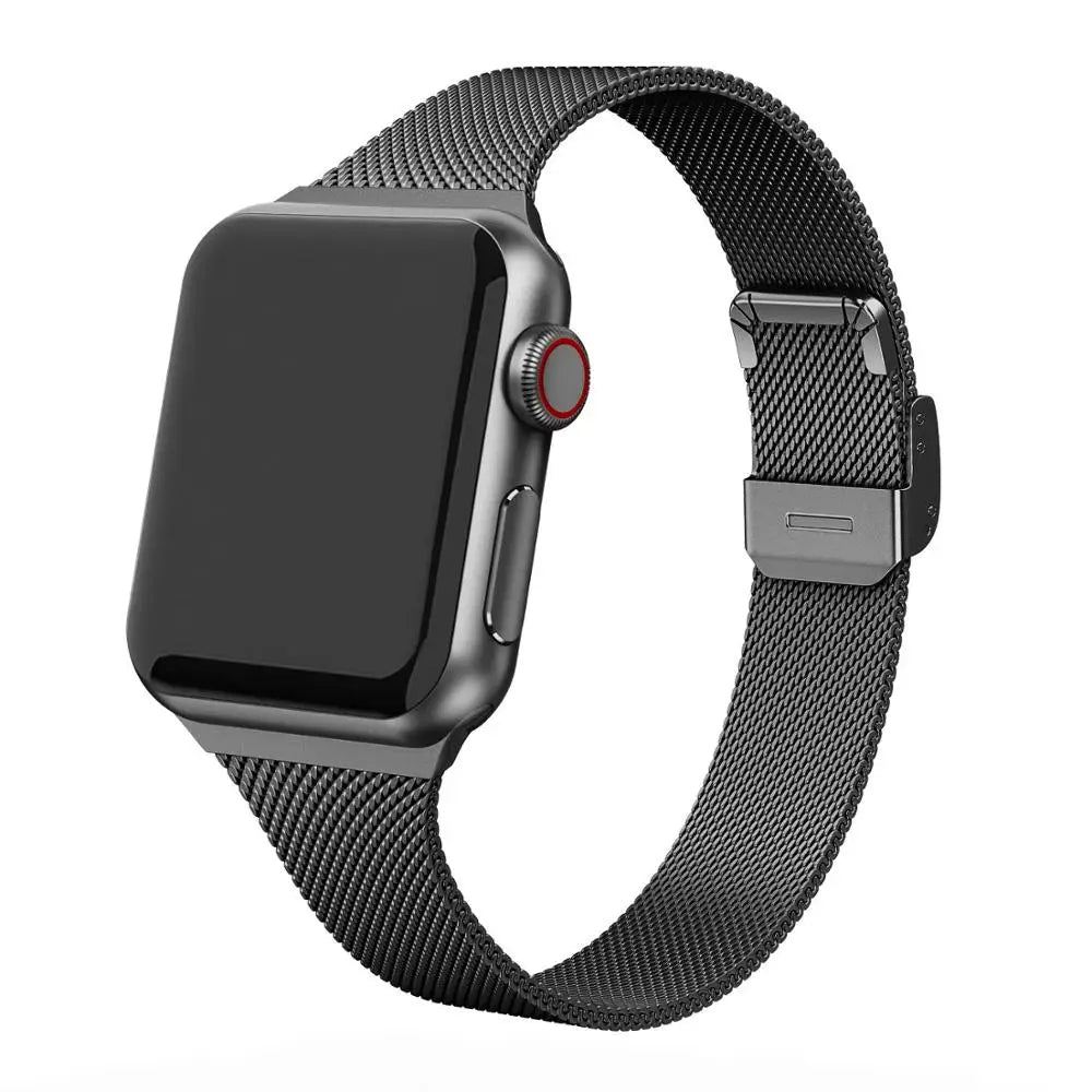 milanese strap For Apple Watch band 44mm 40mm 41mm 45mm 38mm 49mm 42 Slim Stainless steel bracelet iwatch serie ultra 6 se 3 7 8