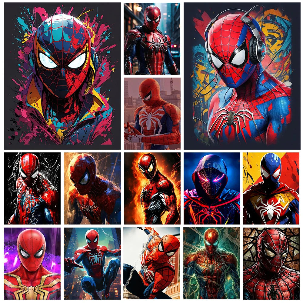 Marvel Spider-Man Diamond Painting Kit Super Hero Color Stick Diamond embroidered handmade DIY Mosaic home decor Gift for kids