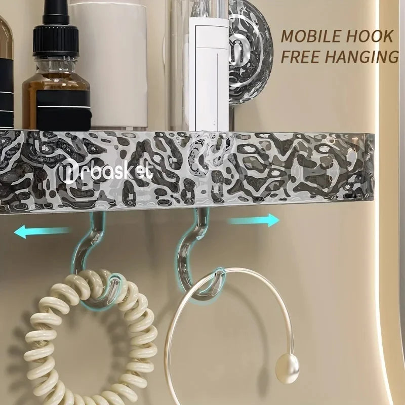 Bathroom Shelf Wall Mount Corner Shower Shelf Suction Cup Shampoo Storage Holder Shower Caddy No Drilling Bathroom Organizer