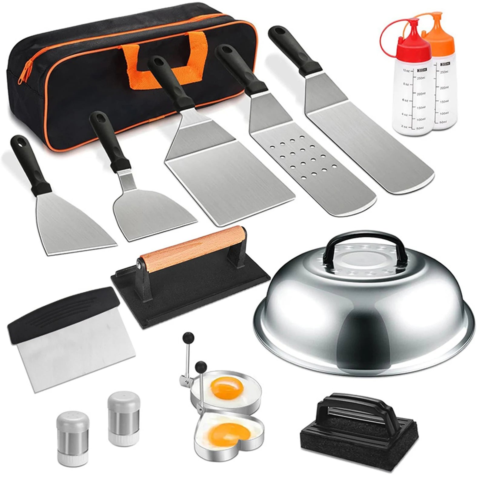 Stainless steel barbecue tool set of 16 outdoor BBQ iron plate barbecue shovel barbecue set