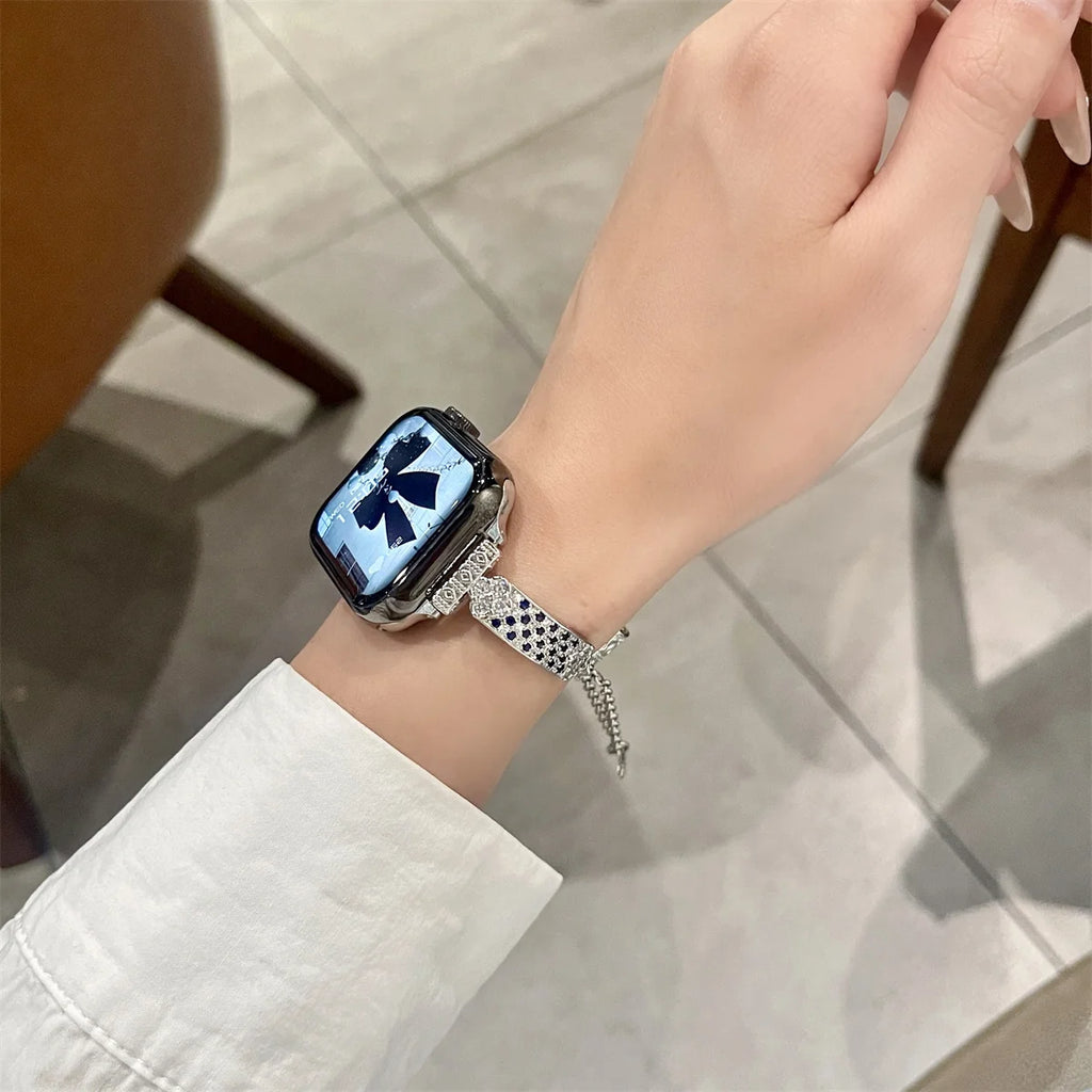 Stainless Steel Strap For Apple Watch Ultra 2 Se 9/8/7/6 Fashion Bracelet Watch Strap 42/44/45/49mm 38/40/41mm