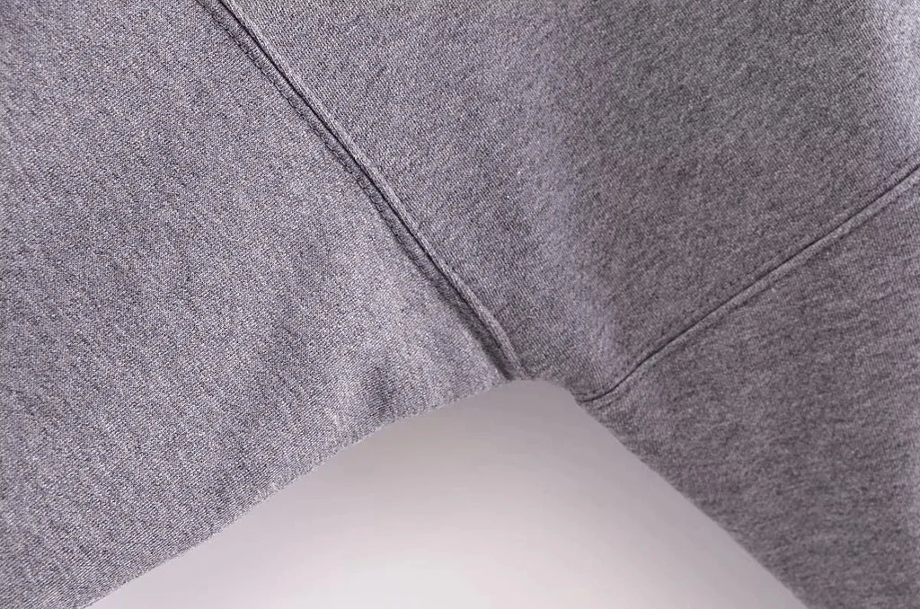 TRAFZA 2023 Women Sets Casual Solid Bomber Jackets Long Sleeve Zipper Sweatshirt Coat + Elastic Waist Pant Elegant Solid Suit
