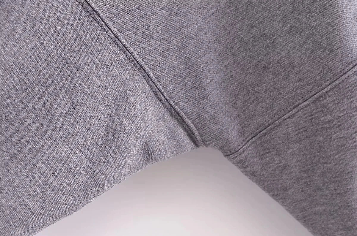 TRAFZA 2023 Women Sets Casual Solid Bomber Jackets Long Sleeve Zipper Sweatshirt Coat + Elastic Waist Pant Elegant Solid Suit