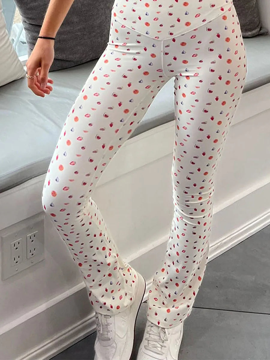 Women s Summer Yoga Sportswear Floral Print Cross Back Bra with Mid Rise Compression Leggings Set