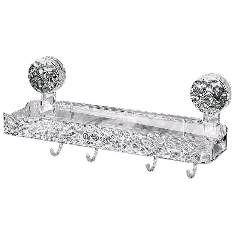 Light Luxury Bathroom Shelf Suction Cup Shampoo Shower Rack Punch-Free Storage Organizer Holder Bathroom Accessories