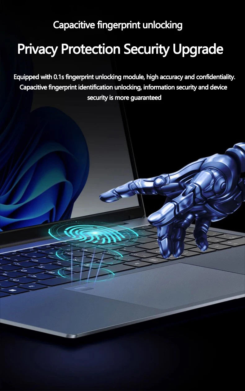 Laptop 16 Inch Intel Core I9-11900H 32 GB DDR4 2TB SSD Fingerprint Unlock 8 Cores 16 Threads 4.9 GHz Wifi6 HD Camera Computer