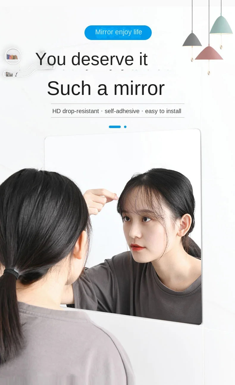 Acrylic full body Mirror Self-adhesive Stickers 30CM Square Crystal Wall Paper DIY 3D Decal Living Room Bathroom home decore