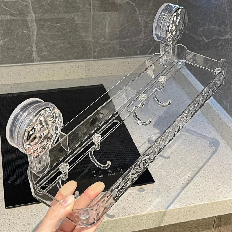 Bathroom Shelf Wall Mount Corner Shower Shelf Suction Cup Shampoo Storage Holder Shower Caddy No Drilling Bathroom Organizer