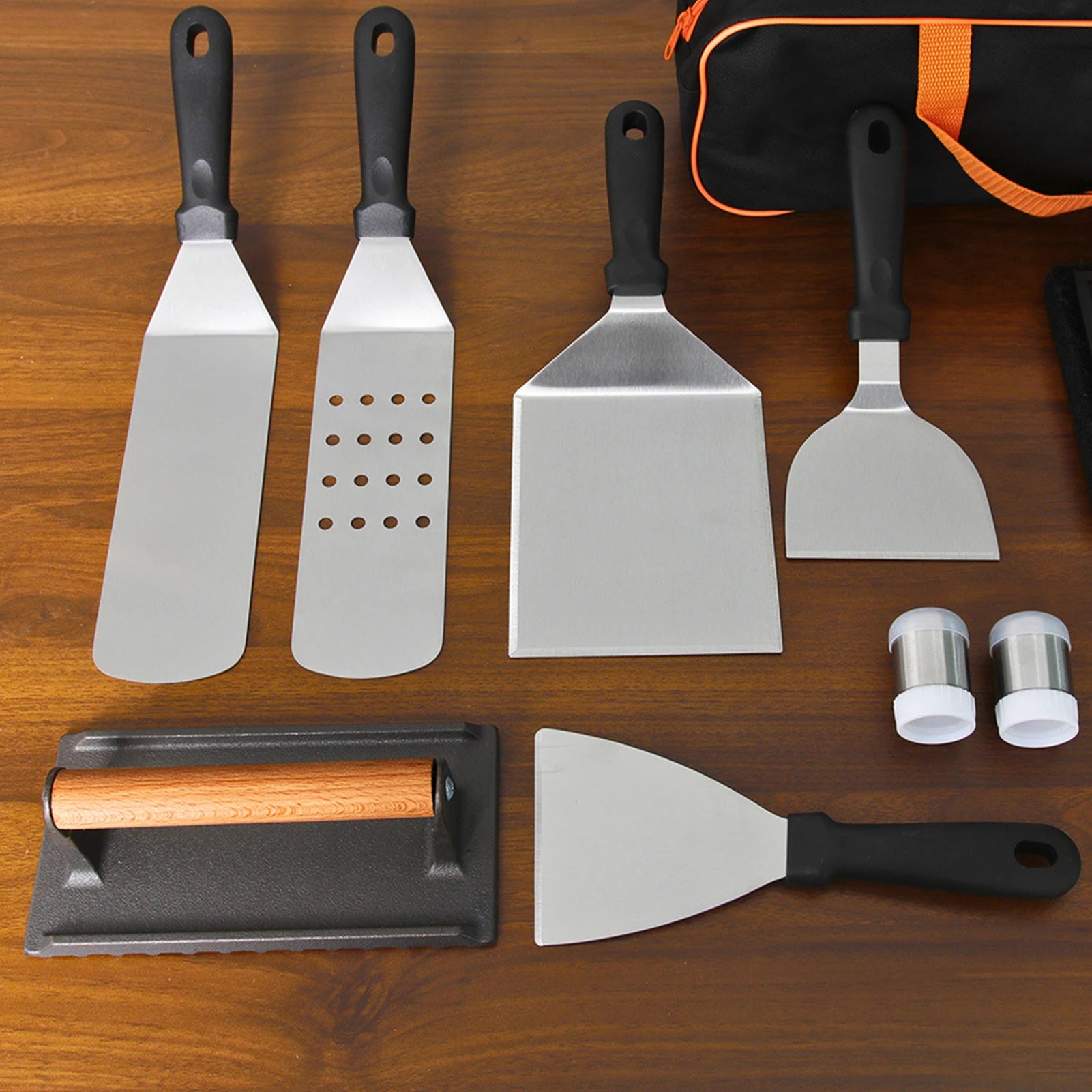 Stainless steel barbecue tool set of 16 outdoor BBQ iron plate barbecue shovel barbecue set